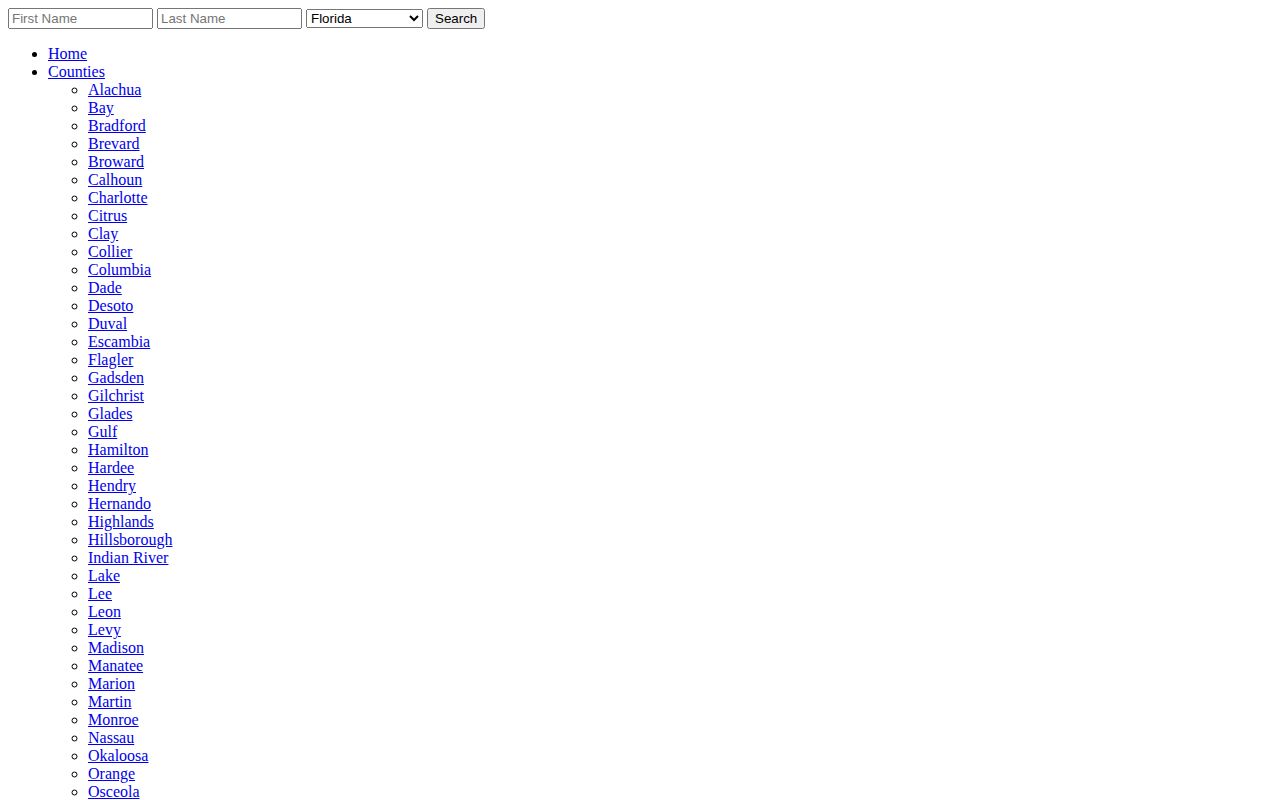 Dated unofficial St. Johns County arrest archive page