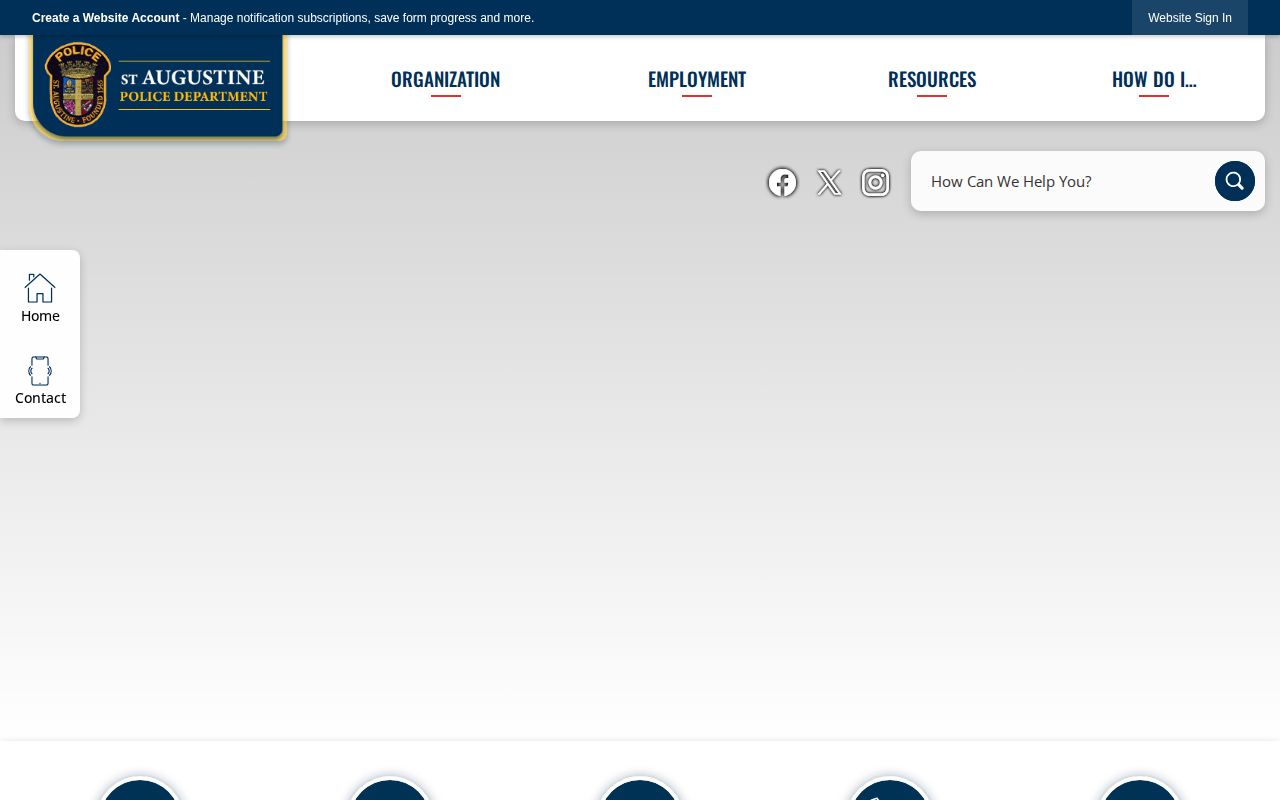 St. Augustine Police Department page for recent arrest records
