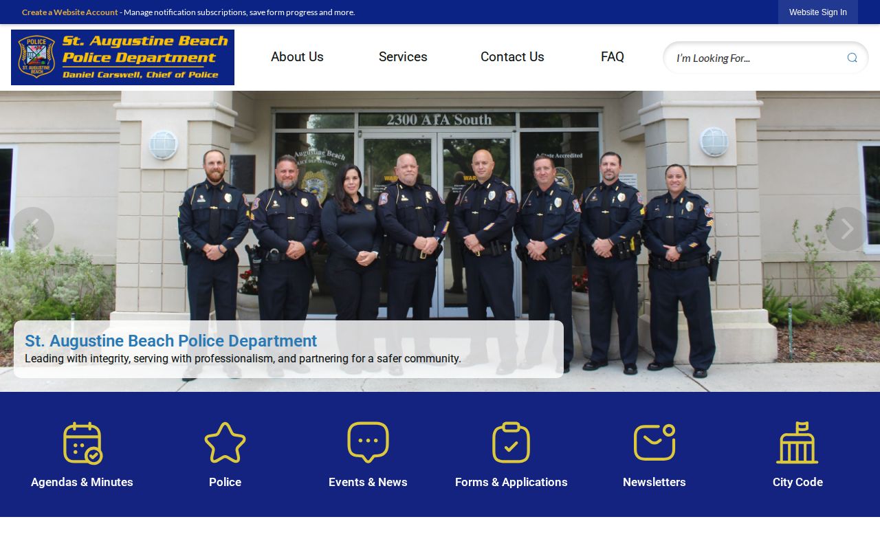 St. Augustine Beach Police Department official site for arrest records